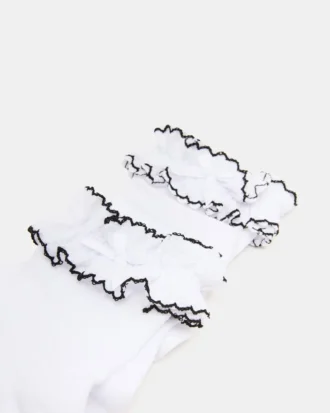 2er-Pack Ava Rüschen-Socken, weiß