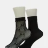 2er-Pack Füßkettchen-Socken mit Schleife, schwarz