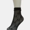 2er-Pack Füßkettchen-Socken mit Schleife, schwarz
