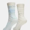 2er-Pack Sofia Crew-Socken aus einfarbigem Mesh, hellblau 2er-Pack Sofia Crew-Socken aus einfarbigem Mesh, hellblau