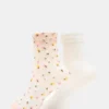 2er-Pack Tüllsocken „Wildflower“ in Blush