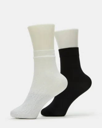 2er-Pack weiße Spitzen-Socken für die Füße