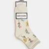 4er-Pack Blumensocken in Elfenbein und Multicolor