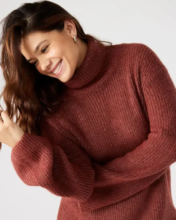 Abbie Strickkleid Rostrot