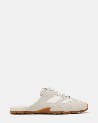 Aziel Mule aus weißem Wildleder