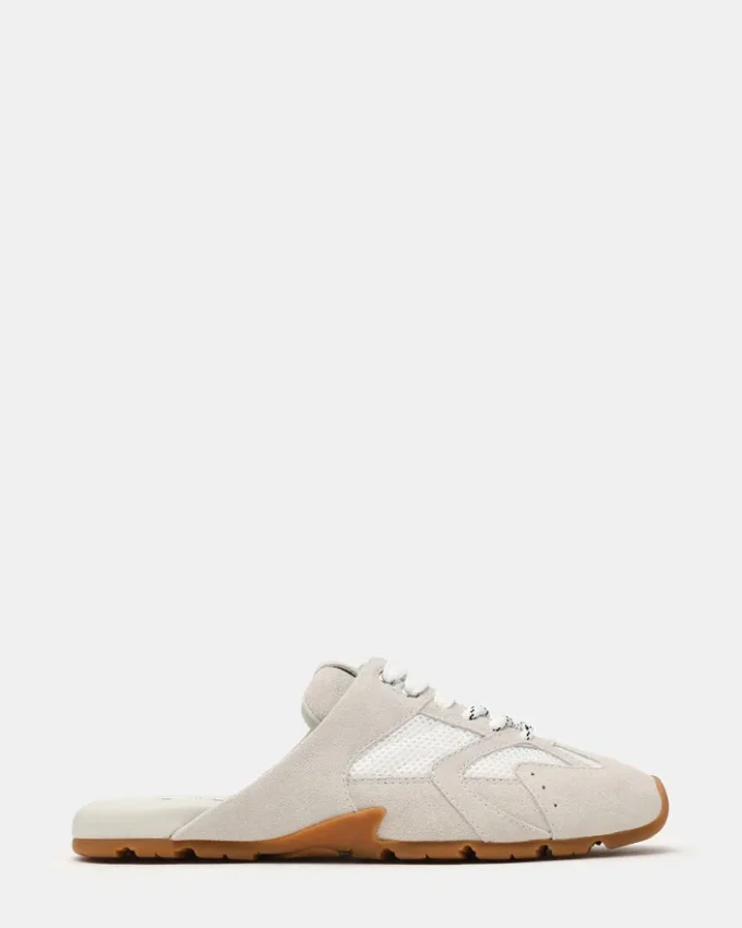 Aziel Mule aus weißem Wildleder