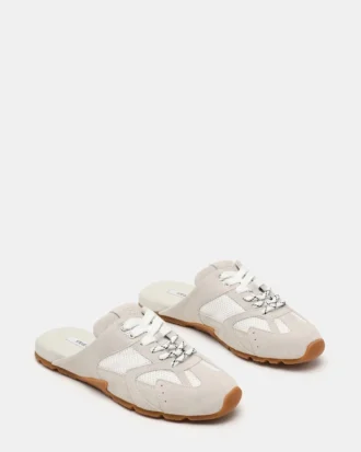 Aziel Mule aus weißem Wildleder