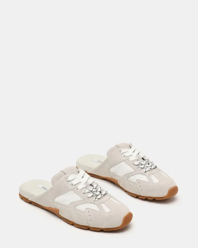 Aziel Mule aus weißem Wildleder