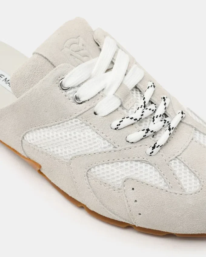 Aziel Mule aus weißem Wildleder