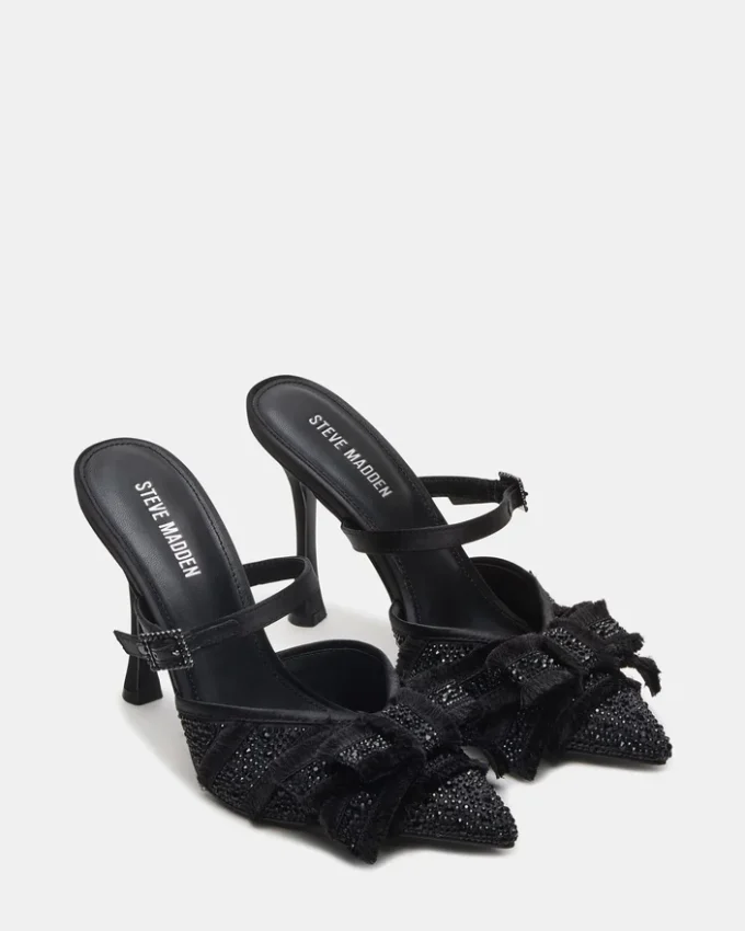 Baylin Schwarzer Satin mit Strass Baylin Schwarzer Satin mit Strass