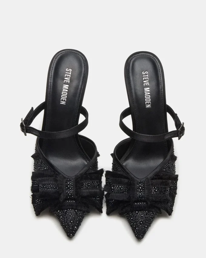 Baylin Schwarzer Satin mit Strass Baylin Schwarzer Satin mit Strass