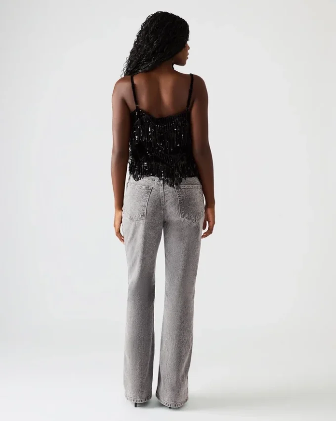 Blakelyn Pailletten-Top Schwarz