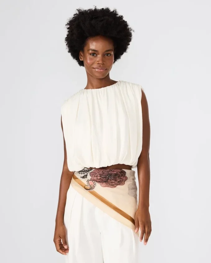 Boho-Blumenschal, quadratisch, Elfenbein Boho-Blumenschal, quadratisch, Elfenbein