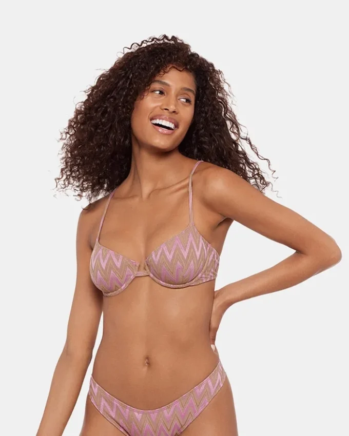 Chevron Glanz & Glamour Bikini-Oberteil Lila Chevron Glanz & Glamour Bikini-Oberteil Lila