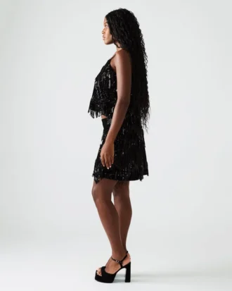 Cindi Paillettenrock Schwarz