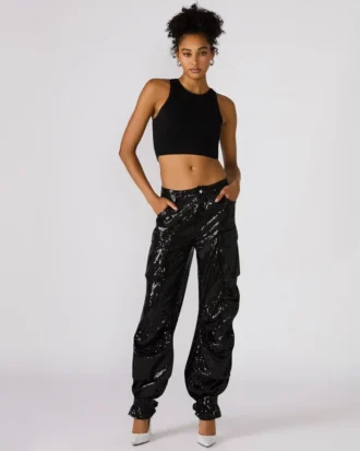 Duo Sequin Pant Schwarz