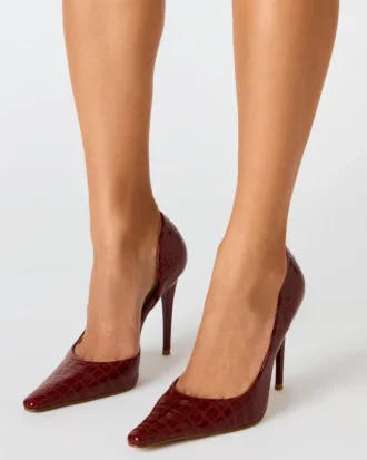 Elegante rote Krokodil-Pumps