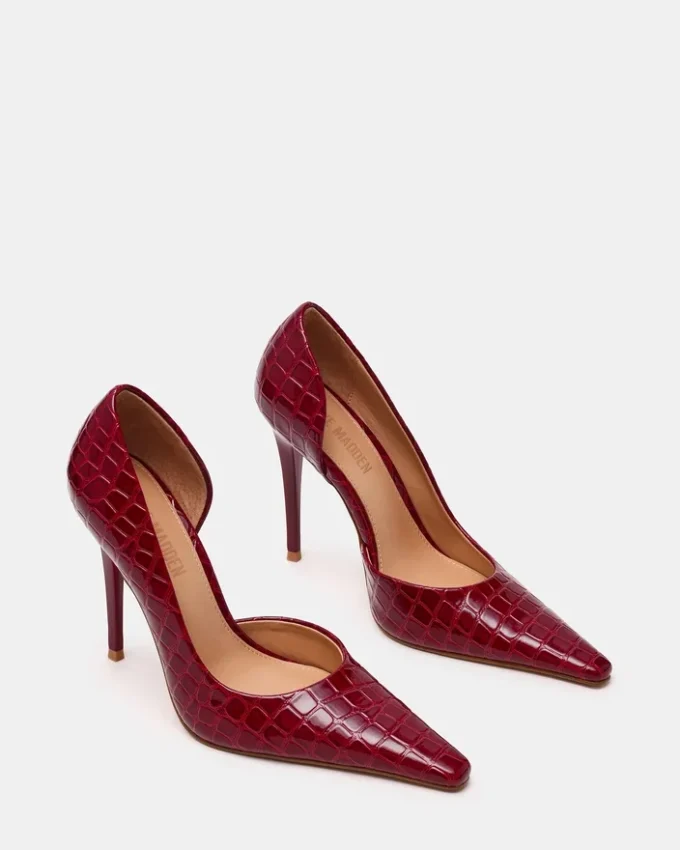 Elegante rote Krokodil-Pumps