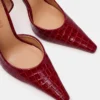 Elegante rote Krokodil-Pumps