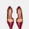Elegante rote Krokodil-Pumps