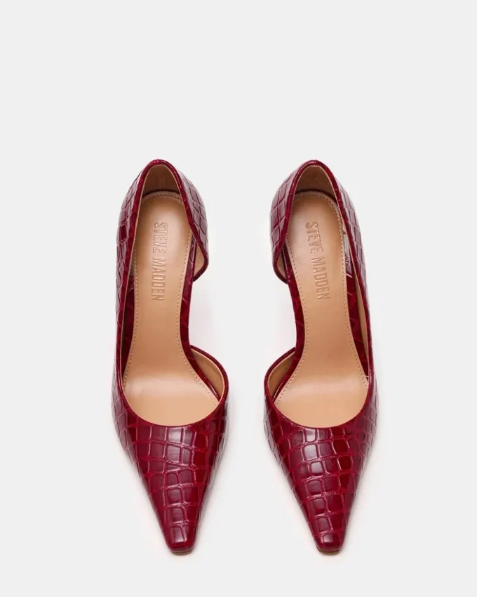 Elegante rote Krokodil-Pumps