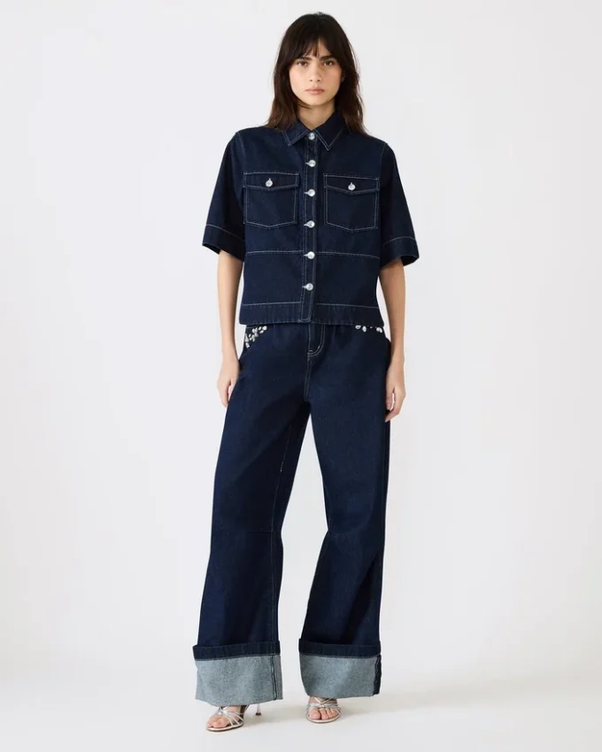 Eliana-Oberteil in Bijou-Blau