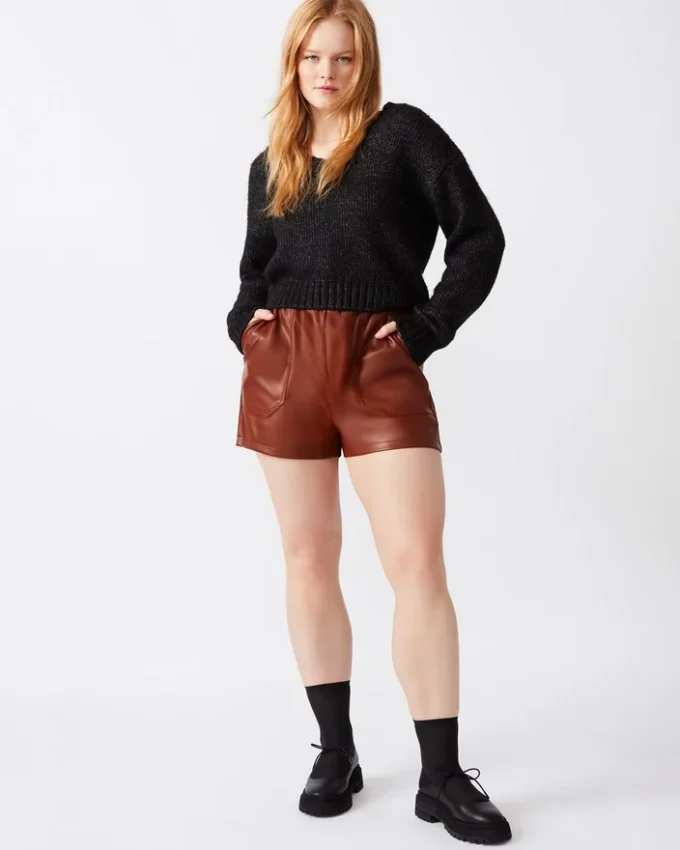 Faux the Record Shorts Cognac Faux the Record Shorts Cognac