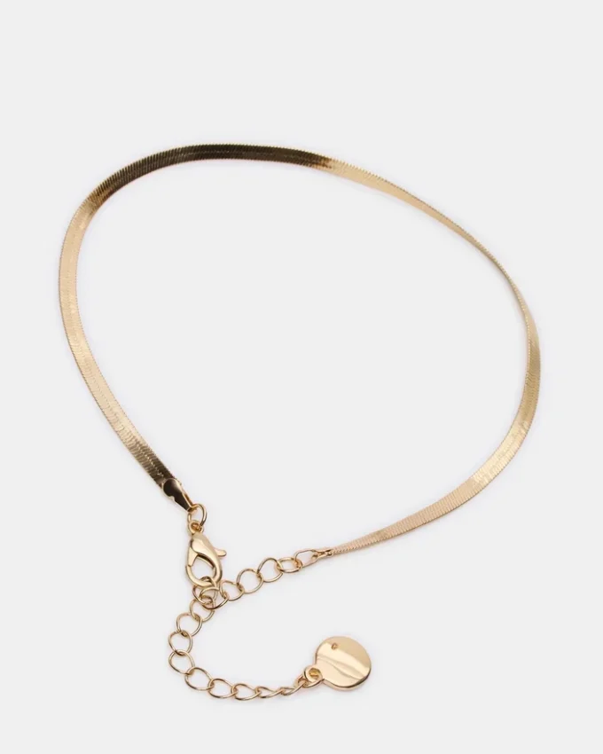 Fischgrätenkette-Fußkettchen-Set in Gold Fischgrätenkette-Fußkettchen-Set in Gold