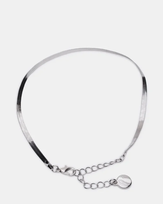 Fischgrätenkette-Fußkettchen-Set Silber Fischgrätenkette-Fußkettchen-Set Silber