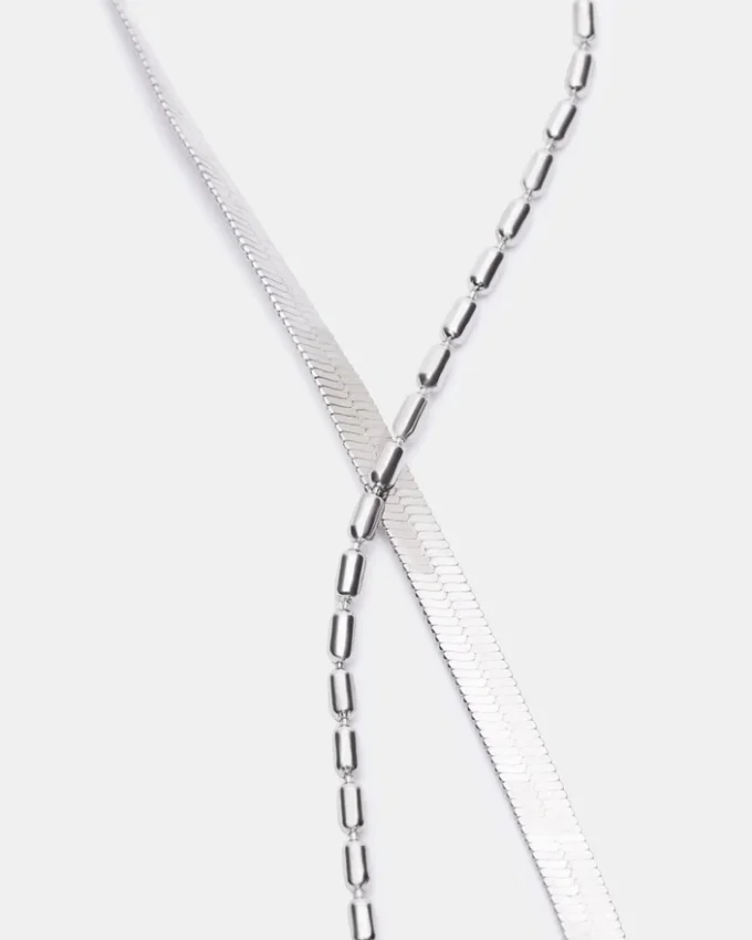 Fischgrätenkette-Fußkettchen-Set Silber Fischgrätenkette-Fußkettchen-Set Silber