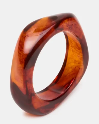 Gebogenes Retro-Armband in Naturfarben