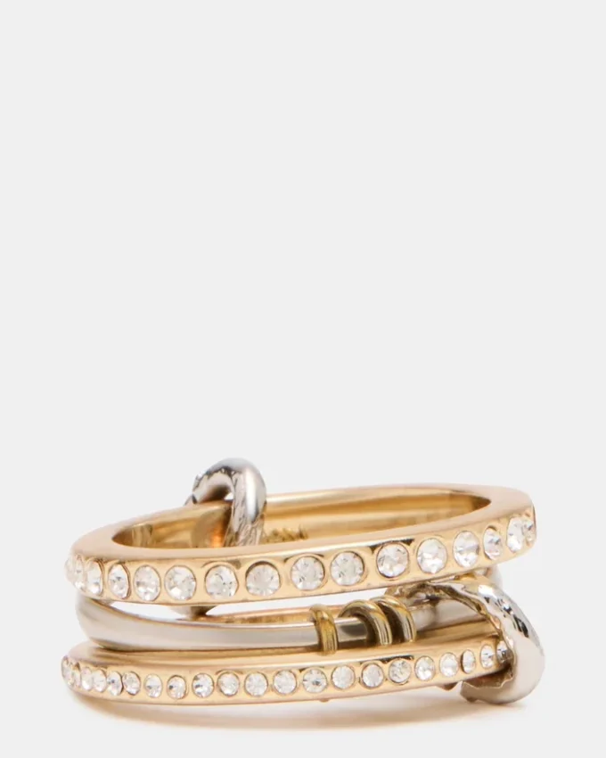 Gestapelter Strassring Gold Multi Gestapelter Strassring Gold Multi
