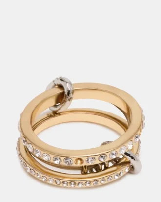 Gestapelter Strassring Gold Multi