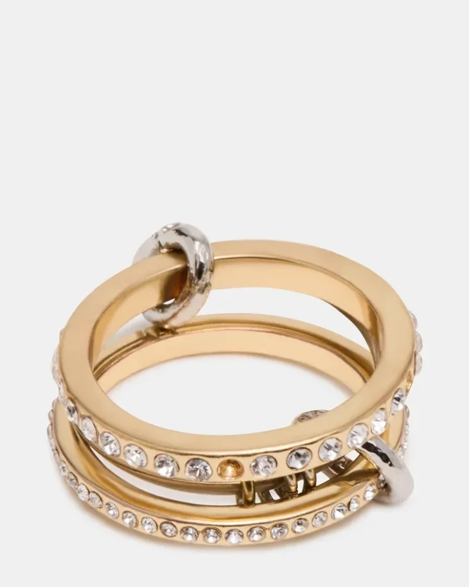 Gestapelter Strassring Gold Multi Gestapelter Strassring Gold Multi