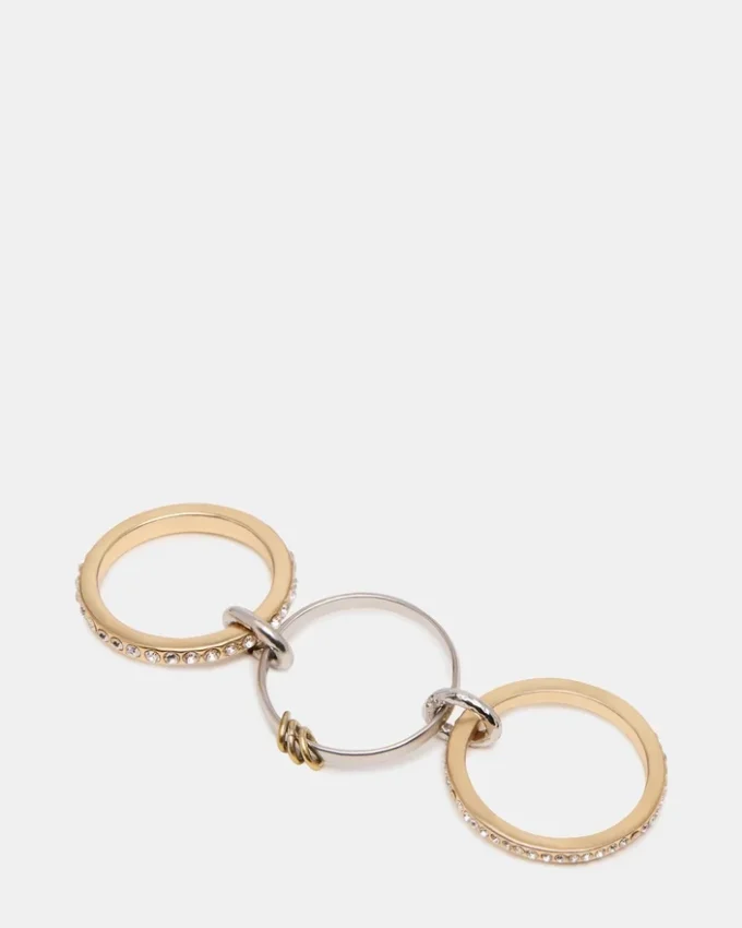 Gestapelter Strassring Gold Multi Gestapelter Strassring Gold Multi