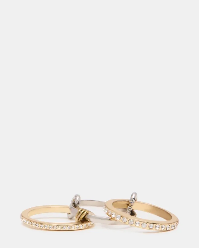 Gestapelter Strassring Gold Multi Gestapelter Strassring Gold Multi