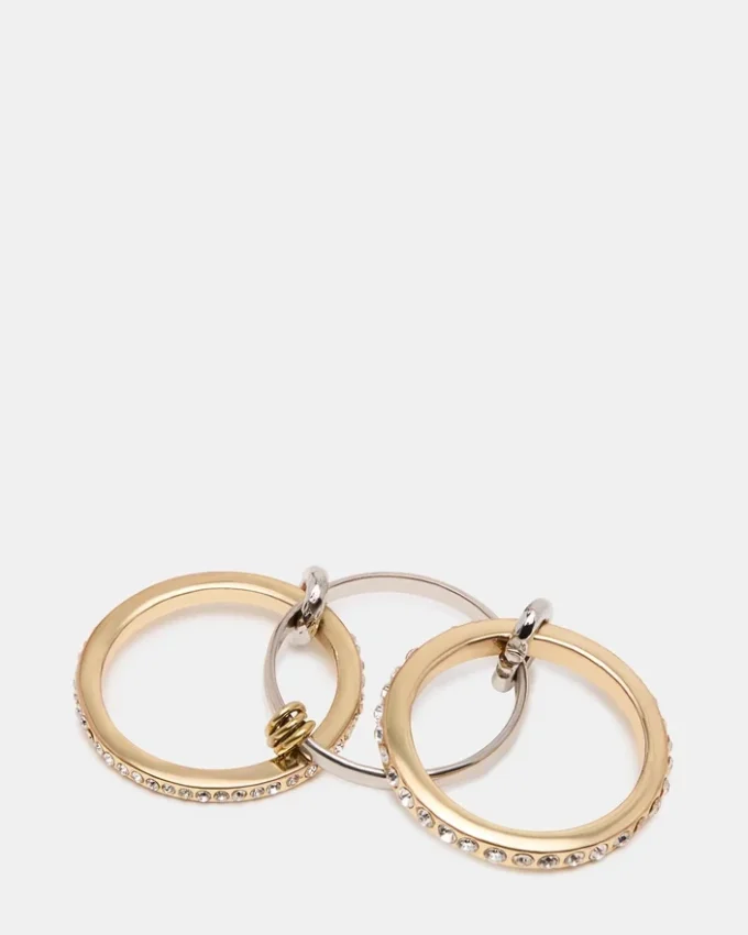 Gestapelter Strassring Gold Multi Gestapelter Strassring Gold Multi