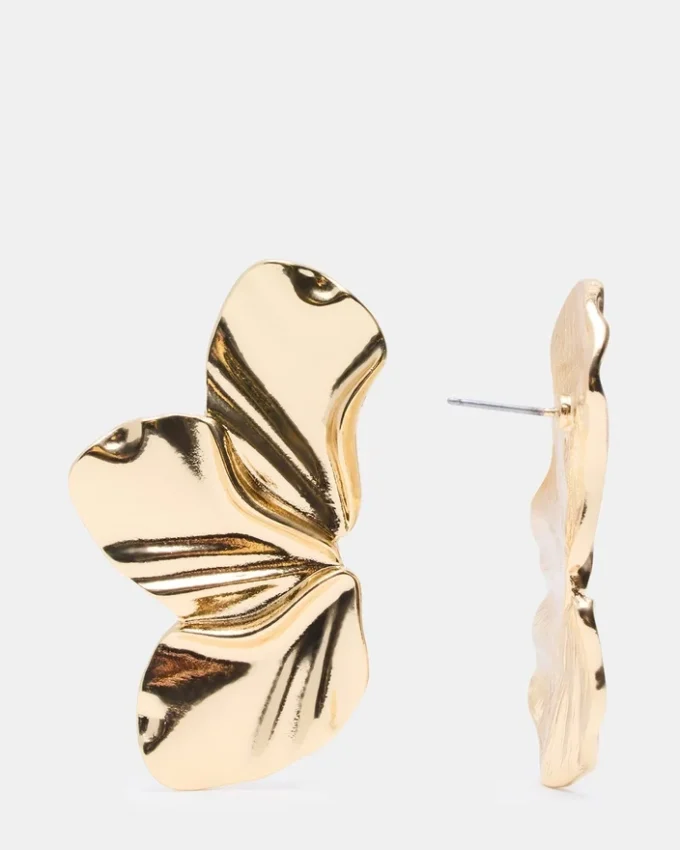 Große Blumen-Ohrstecker in Gold