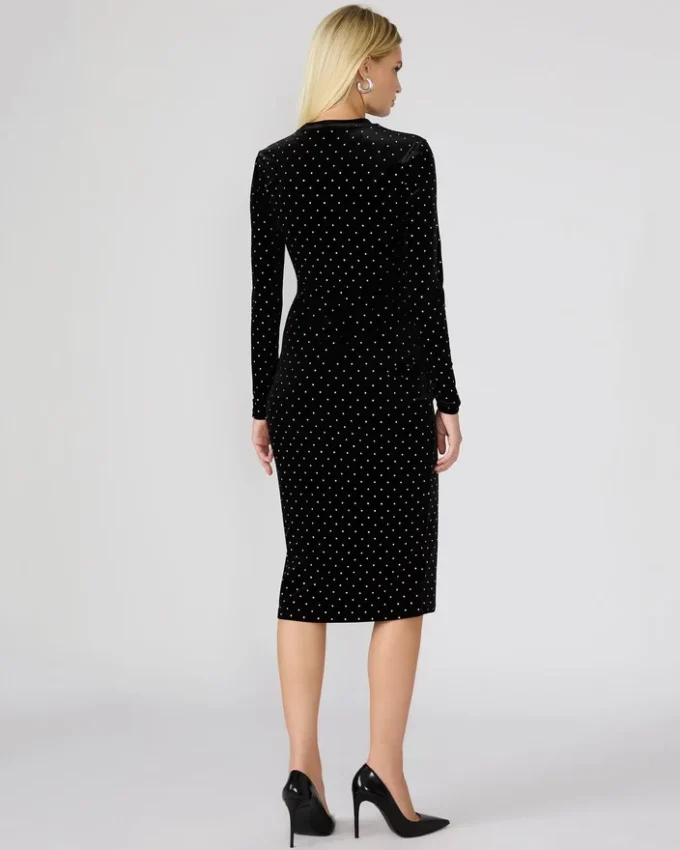 Hailee Samtkleid mit Nieten, schwarz Hailee Samtkleid mit Nieten, schwarz