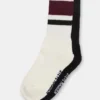 Ivy 2er-Pack gestreifte Athleisure-Socken Cherry