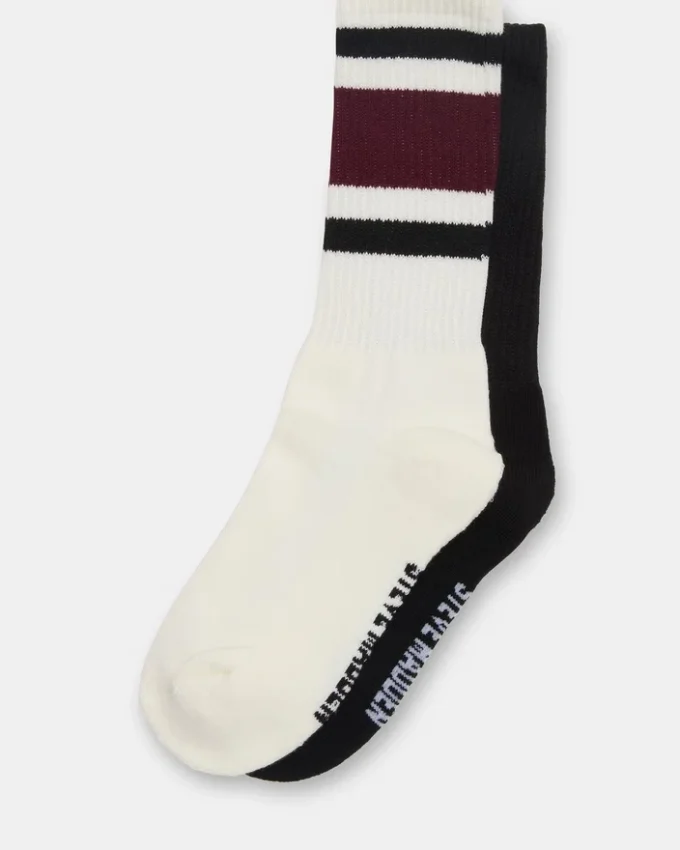 Ivy 2er-Pack gestreifte Athleisure-Socken Cherry