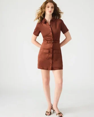 Joliana-Kleid in Dunkelbraun