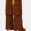 Kinzee Fringe Chestnut Suede
