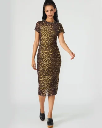 Kurzärmeliges Hailee-Kleid mit Hot-Spots-Print