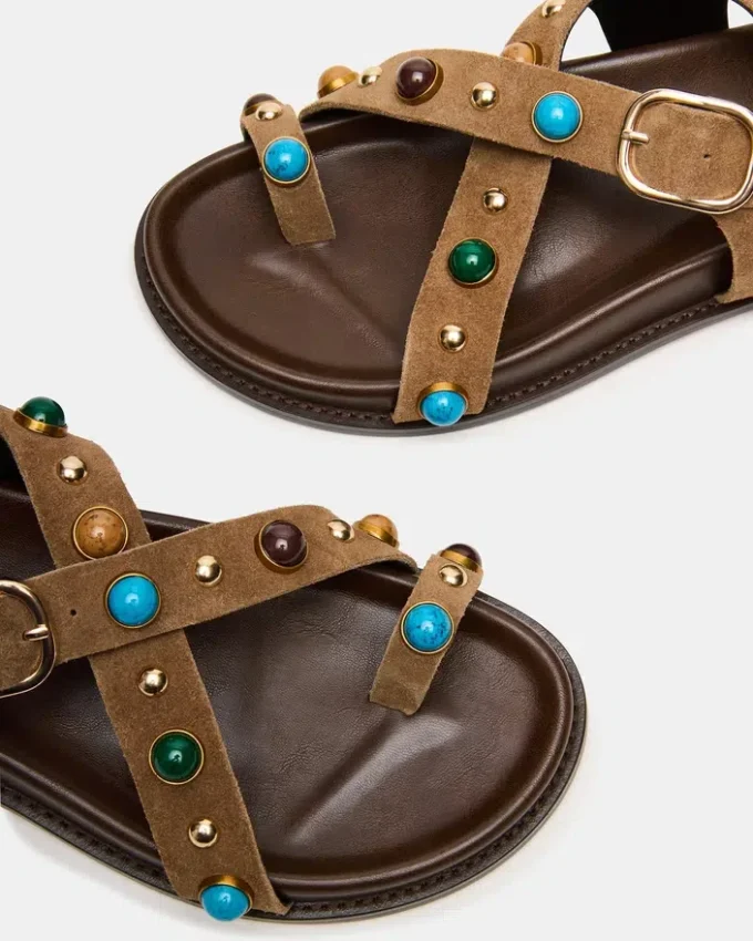 Linear Taupe Wildleder