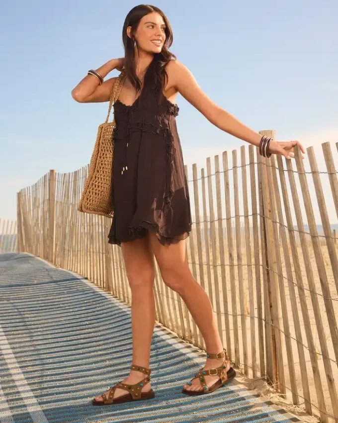 Linear Taupe Wildleder