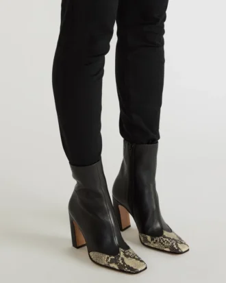 Lyle Schwarzes Leder mit Schlangenmuster