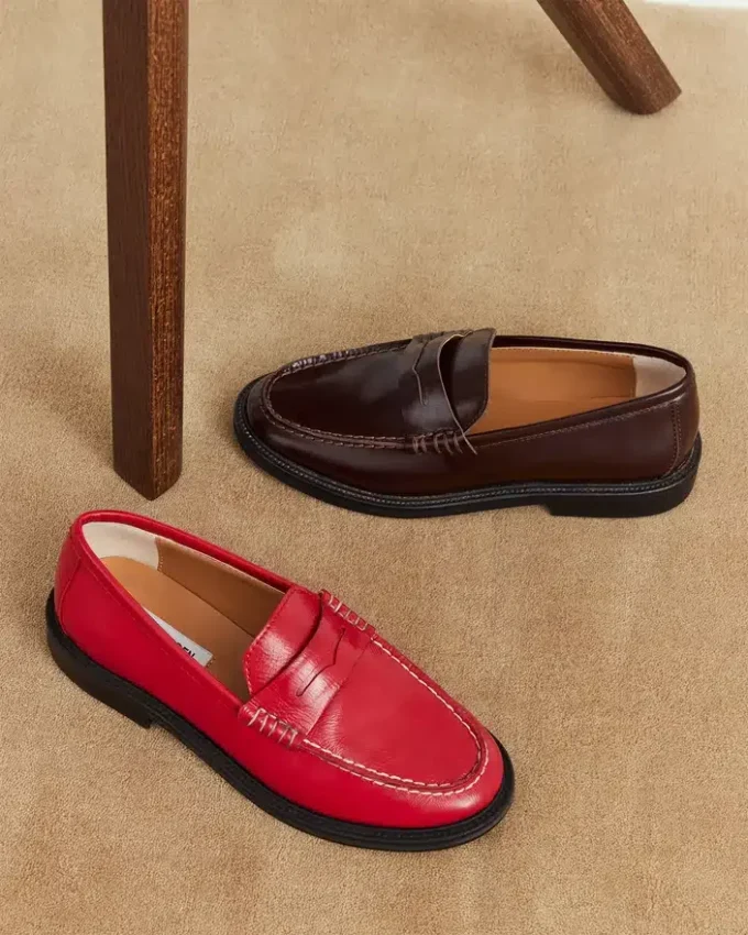 Madison Burgunderrot Box Leder