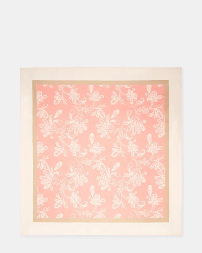 Paisley-Satin-Schal in Terrakotta