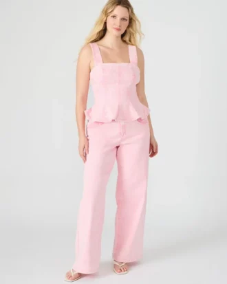 penelopi denim top in rosa 4 330x413 - Roz Jean Pink
